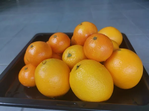 Muchos Naranja Común Mandarina Exhibición — Foto de Stock