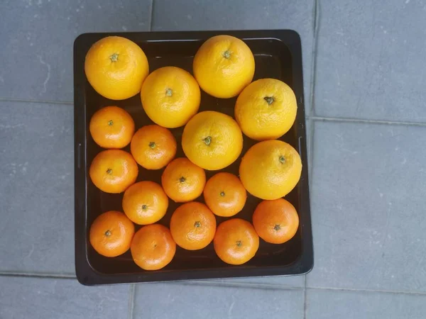 Muchos Naranja Común Mandarina Exhibición — Foto de Stock