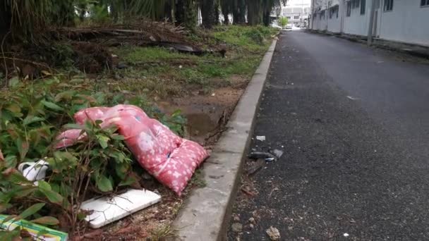 Desechado Casero Florido Rosa Colchón — Vídeos de Stock