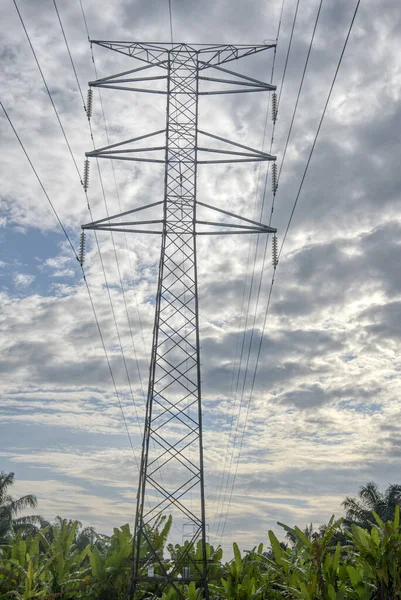 Escena Del Cielo Alrededor Torre Transmisión Eléctrica —  Fotos de Stock