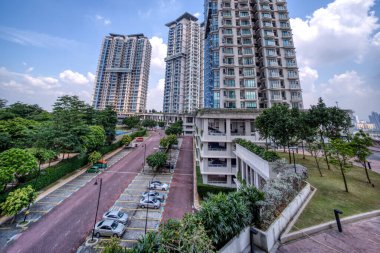 Kuala Lumpur, Malaysia. September 30,2025: Beautiful scenery and the gigantic residential high rise buildings around the Sky Condominium Park at Puchong Jaya.