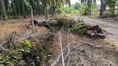 Nehirde kırsal tıkanıklık var ya da toprak toprak yolda ya da tarla yolunda akıntı var..