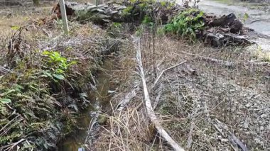 Nehirde kırsal tıkanıklık var ya da toprak toprak yolda kanalizasyon var..