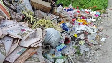 Perak, Malezya. 27 Ekim 2025: İzole edilmiş KgKoh çiftliğindeki açık alanda yakılacak atık madde yığınlarıyla dolu bir arazinin manzarası. 