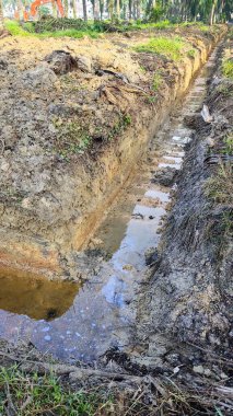 Çiftlik arazisindeki insan yapımı drenaj sistemi.. 