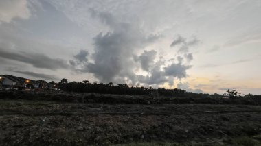 Sabahın erken saatlerinde tarım sabanı manzarasına bakıyorum..