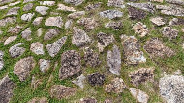 Eski tuğla parke dokusunun desenleri.