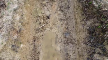 Çiftlik arazisindeki insan yapımı bir drenaj sisteminin havadan çekilmiş görüntüleri..