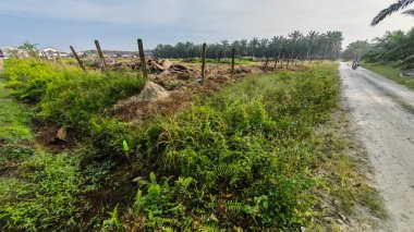 Yeni sürülmüş topraklarda basit bir adamın drenaj sistemi oluşturduğu sahne.