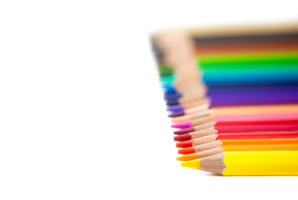 Colored pencils on white background — Stock Photo, Image