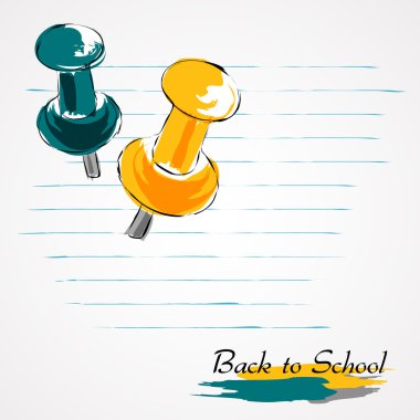Back to school drawing pins clipart