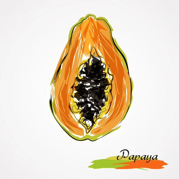 Fetta di papaya — Vettoriale Stock