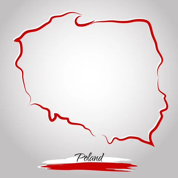 Mapa Polski — Wektor stockowy