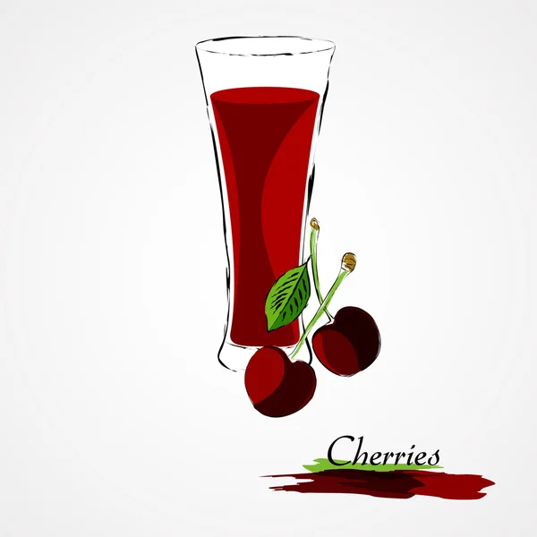 Cherry juice — Stock Vector