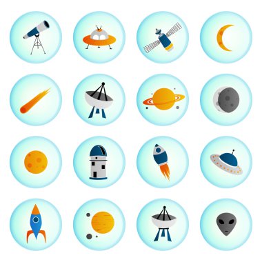 Space icons clipart
