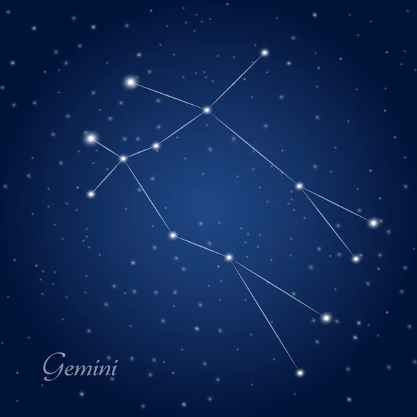 Constellation des Gémeaux zodiaque — Image vectorielle