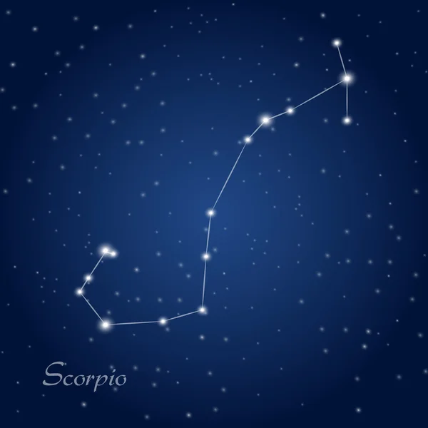 Escorpião constelação zodíaco — Vetor de Stock