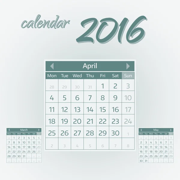 Avril 2016 — Image vectorielle