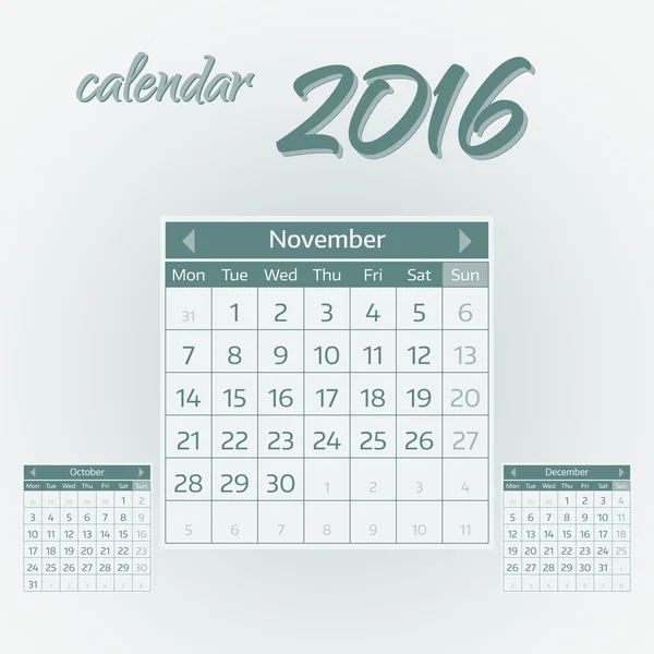 November 2016 — Stockvektor