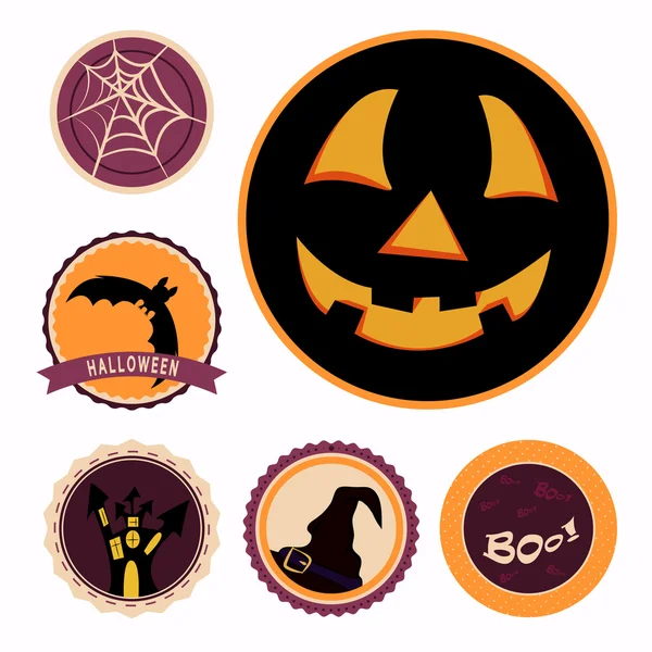 Distintivos de halloween — Vetor de Stock