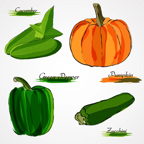 Vegetables collage — Stock Vector