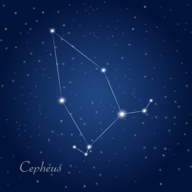 Cepheus constellation sign clipart