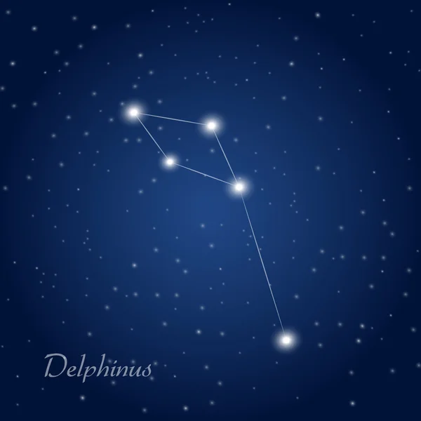 Forma de constelación Delphinus — Vector de stock