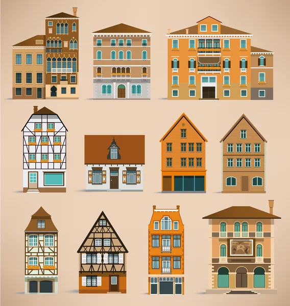 Maisons européennes — Image vectorielle