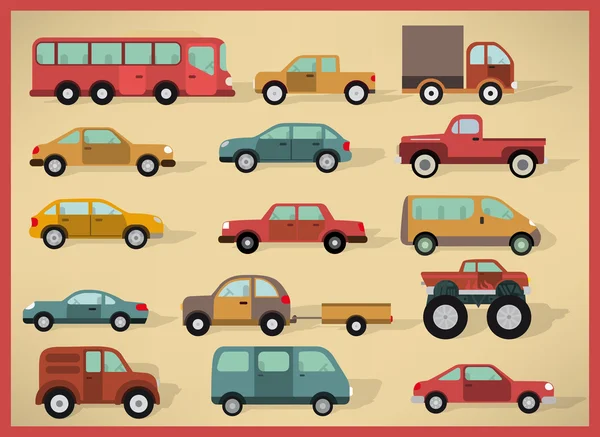 Simple cars collection — Stock Vector