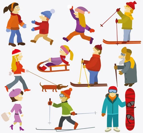 People collection (Winter) — Stock Vector