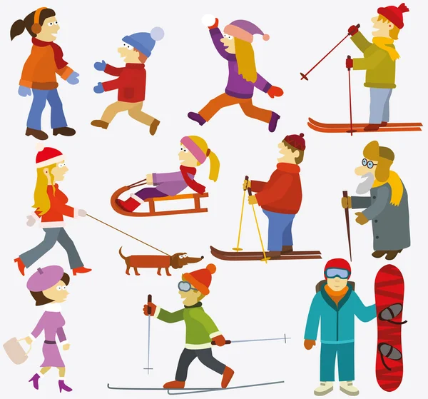 People collection (Winter) — Stock Illustration People collection (Winter) Vector Graphics