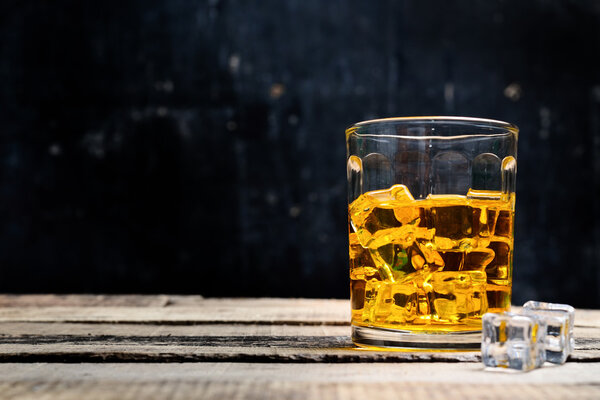 Scotch on wooden background
