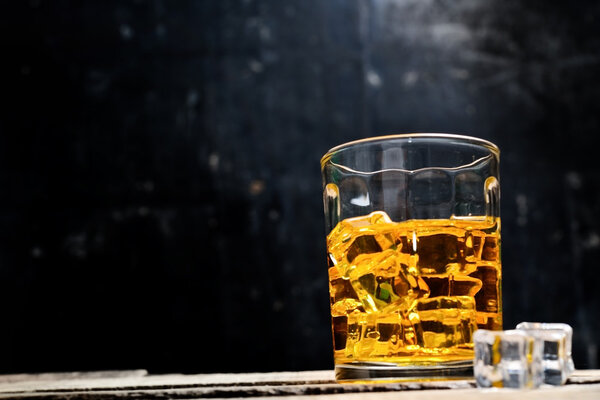 Scotch on wooden background