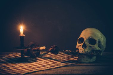 Kafatası ile natürmort Sanat Fotoğrafçılık