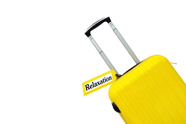 Relaxation.  suitcase with label. — Stock Photo, Image