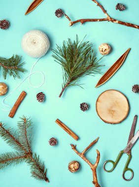 Yeni yıl kartları, afişler ve parti posterleri için maket.