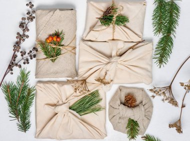 Sıfır israf ve çevre dostu noel konsepti.