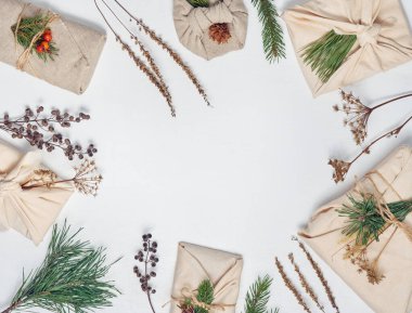 Sıfır israf ve çevre dostu noel konsepti.