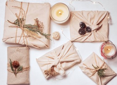 Sıfır israf ve çevre dostu noel konsepti.