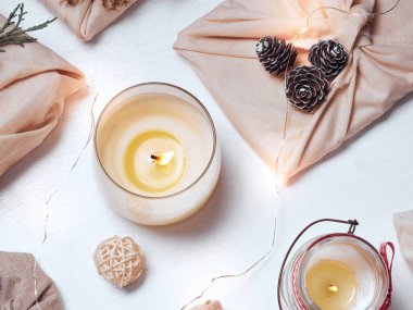 Sıfır israf ve çevre dostu noel konsepti.