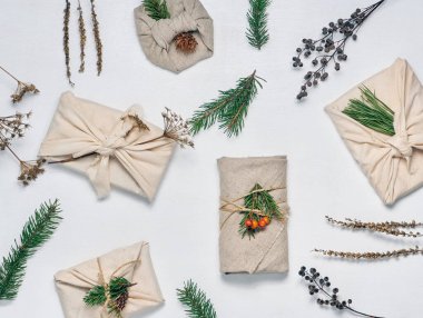 Sıfır israf ve çevre dostu noel konsepti.