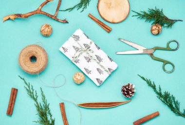 Yeni yıl kartları, afişler ve parti posterleri için maket.