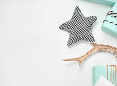 Yeni yıl kartları, afişler ve parti posterleri için maket.