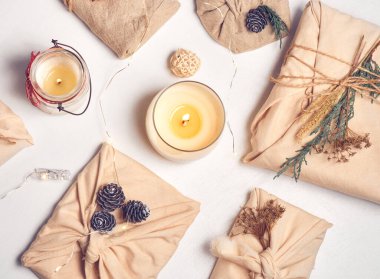 Sıfır israf ve çevre dostu noel konsepti.