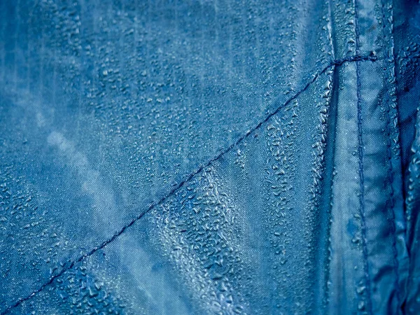 Gotas Agua Tejido Membrana Impermeable Vista Detallada Textura Del Paño — Foto de Stock