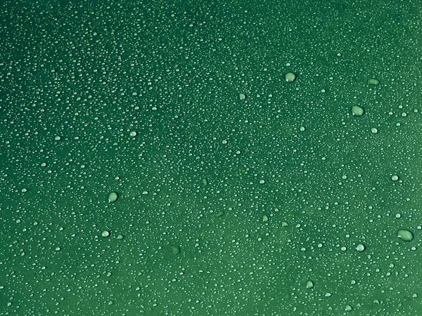 Gotas Água Fundo Verde — Fotografia de Stock