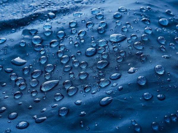 Gotas Agua Lluvia Sobre Tela Impermeable — Foto de Stock