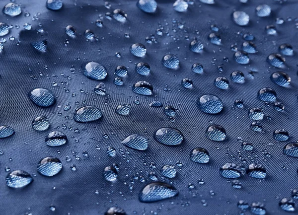 Gotas Água Chuva Tecido Impermeável — Fotografia de Stock