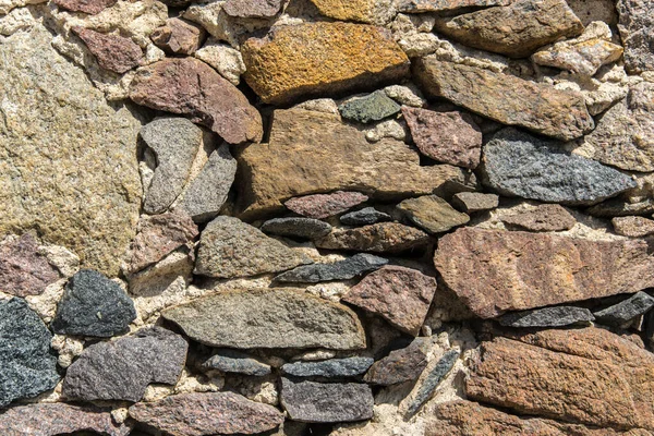 Detalle Una Pared Piedra Con Diferentes Tamaños Rocas — Foto de Stock