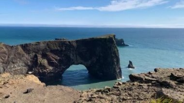 Dyrholaey Door Hill Eşsiz Yarımadası Manzaralı İzlanda